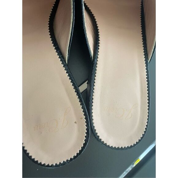 JCrew Leather Croc Embossed Slip on Mule Black Tassel size 8 - Picture 10 of 16
